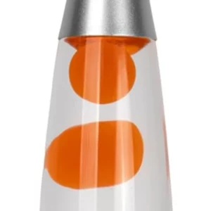 GIFTMARKET - Orangene Lavalampe. Nachttischlampe mit 2 enthaltenen Glühbirnen. Lustiges Geschenk für Jugendliche. Retro-Lampe, 34 x 8,5 cm.