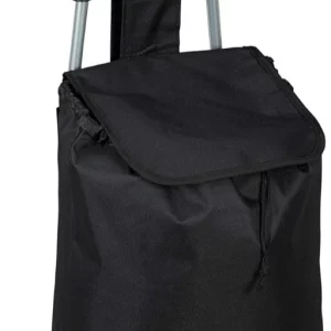 Relaxdays Einkaufstrolley klappbar mit abnehmbarer Tasche, schwarz