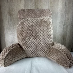 Lesekissen/Rückenkissen mit Seitentaschen Beige mit Armrolle