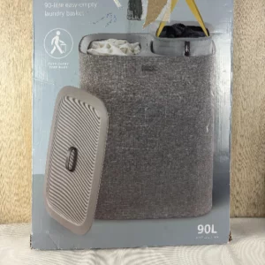 Joseph Joseph Tota Wäschekorb 90 Liter mit 2 herausnehmbaren Körben Grau