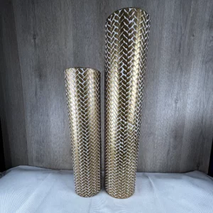 Sziqiqi Vase Groß für Boden Gold: Extra Große Bodenvase für Wohnzimmer 70/55 cm - Metall Gross Blumenvase für Pampasgras - Dekorative Bodenvasen XXL für Schlafzimmer Büro Flur Ecke