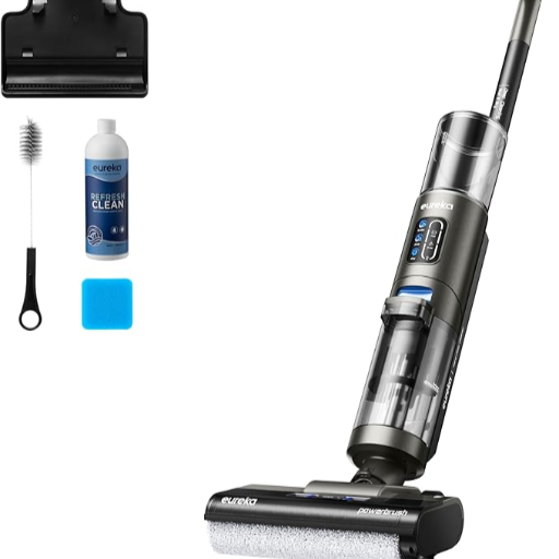 EUREKA Rapidwash NEW430 Kabelloser Nass Trockensauger Polsterreiniger, mit Wischfunktion für mehrere Oberflächen, Tierhaare,LED-Display,Selbstreinigungs- und Trockenfunktion, Sprachnavigation