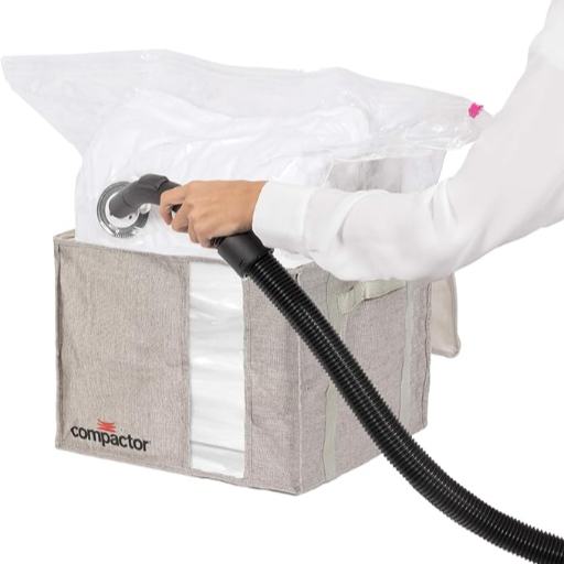 Compactor Vakuumbeutel Oxford Größe M Kompaktformat zur Aufbewahrung von Kleidung und Kissen Wiederverwendbar Mit Staubsauger kompatibel Platzsparende Lagerung im Schrank