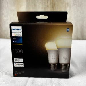 Philips Hue White E27 LED Glühbirne, 1100lm, warmweiß, dimmbar, steuerbar via App, kompatibel mit Amazon Alexa (Echo, Echo Dot), 2er Pack, alte Generation [Energieklasse F]