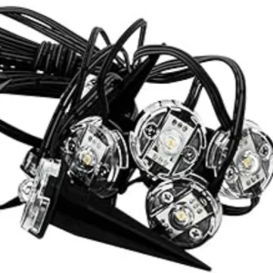 EGLO LED Outdoor Lichterkette, 9 flammige Erspießlichterkette, Material: Kunststoff, Farbe: Schwarz, IP65