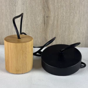 EGLO Pendelleuchte Turialdo, 1 flammige Schnurpendel Hängelampe Industrial, Vintage, Hängeleuchte aus Holz und Stahl in Natur, Schwarz, Esstischlampe, Wohnzimmerlampe hängend mit E27 Fassung