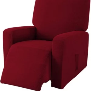 EBETA E Jacquard Sesselbezug, Sesselschoner, Stretchhusse für Relaxsessel Komplett, Elastisch Bezug für Fernsehsessel Liege Sessel (Weinrot)