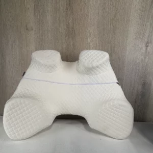 SAHEYER Seitenschläferkissen mit Armloch, Orthopädisches Nackenkissen Kopfkissen, Memory Foam Kissen mit Vier verstellbaren Armauflagen für Seiten-, Rücken- oder Bauchschläfer (weiß)