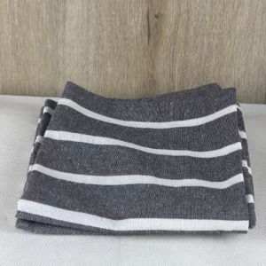 Encasa homes Kissenbezüge Grau-Weiss gestreifft