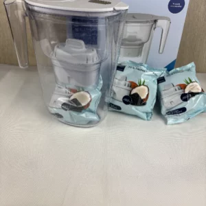 Philips Water Wasserfilterkanne +4 Antikalk+ Ersatzfilterkartuschen schneller Durchfluss elektronischer Timer reduziert Wasserhärte um bis zu 50 Prozent 2,6 L