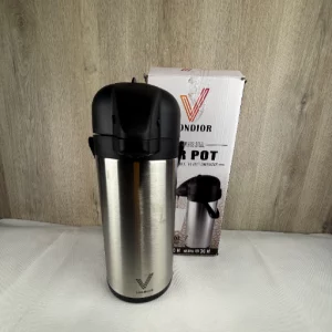 Vondior Airpot Pumpkanne 3 Liter - Professionelle isolierte Kaffeekaraffe aus Edelstahl, Thermoskanne, Thermos-Getränkespender, Geeignet Für Partygetränke