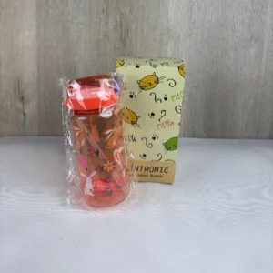 flintronic 600ml Trinkflasche Kinder, Kindertrinkflasche mit Strohhalm, BPA-freie Kinder-Wasserflaschen, Sportwasserflasche mit Auslaufsicherem Flip-Top-Deckel für Mädchen und Jungen, rot