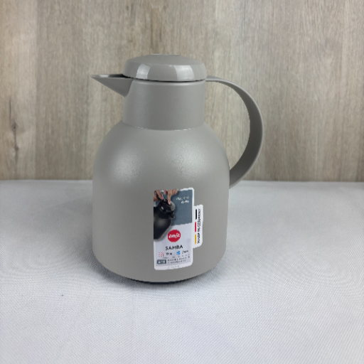 Emsa Samba Isolierkanne 504234 | 1 Liter | Quick Press Verschluss | 100% dicht | 12h heiß, 24h kalt | Beige – Bild 2