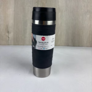 Emsa Travel Mug Wave Thermobecher 500 ml, Isolierbecher auslaufsicher, Edelstahl, 6h heiß und 12h kalt, 100% dicht, spülmaschinenfest, Kaffeebecher to go, 360°-Trinköffnung, schwarz