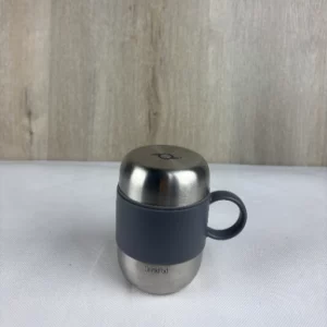 DrinkPod mit Griff Isolierbecher aus Edelstahl 0,28 L Doppelwandig Thermobehälter 6 Stunden Heiß 24 Stunden Kühl Auslaufsicher BPA-Frei - Gebürsteter Stahl