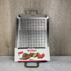 Westmark Grillpfanne flach & klein Praktisch zum Grillen von Gemüse, Fleisch und anderen Leckereien, langlebig, spülmaschinengeeigent Rostfreier Edelstahl