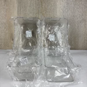 Navaris 4er Set Kühlschrank Organizer aus Kunststoff - 4x Aufbewahrungsbox für den Kühlschrank - Kühlschrankboxen Set - Fridge Organiser Set - Transparent