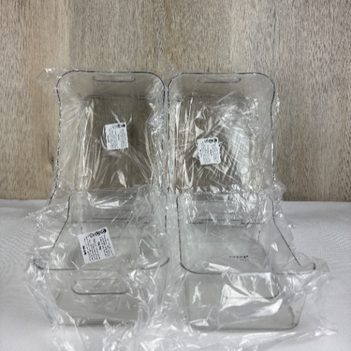 Navaris 4er Set Kühlschrank Organizer aus Kunststoff - 4x Aufbewahrungsbox für den Kühlschrank - Kühlschrankboxen Set - Fridge Organiser Set - Transparent