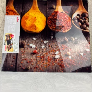 Allstar Glasabdeckplatten Curry, 2er Set, aus gehärtetem Glas mit 6 rutschfesten Silikon-Füßen, hygienische Oberfläche, je 30 x 0,8 x 52 cm