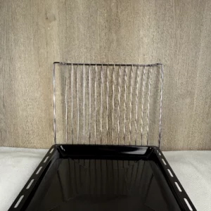 ICQN 42.2 x 37 cm Backbleche & Gitter Set, 3 cm Tief Emailliert Fettpfanne und Verchromt Backofenrost für Backofen & Herd, Kratzfest & Rostfrei, 422 x 375 x 30 mm