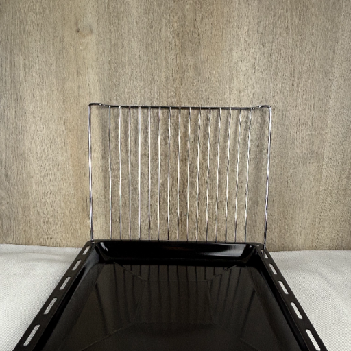 ICQN 42.2 x 37 cm Backbleche & Gitter Set, 3 cm Tief Emailliert Fettpfanne und Verchromt Backofenrost für Backofen & Herd, Kratzfest & Rostfrei, 422 x 375 x 30 mm