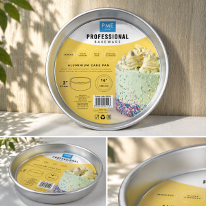 PME Aluminium-Runde Kuchenform 406 x 50mm, Silber