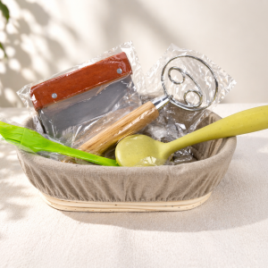 Gärkörbchen, Gärset für Brot Rattan 25 cm oval, tolles Geschenk für Anfänger, erfahrener Bäcker