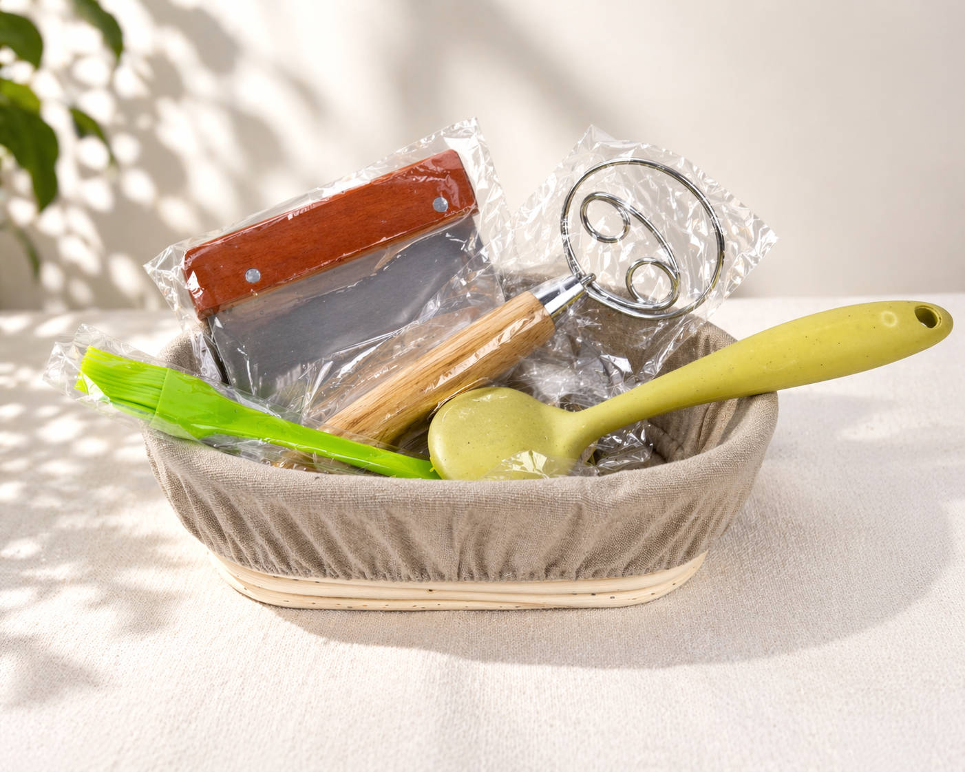 Gärkörbchen, Gärset für Brot Rattan 25 cm oval, tolles Geschenk für Anfänger, erfahrener Bäcker