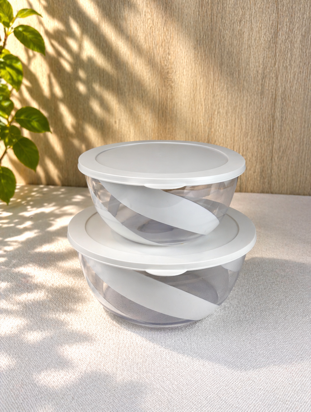 Snips Salatschüssel-Set 3L & 5L Weiß/Transparent