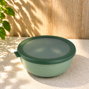 Mepal Multi Bowl Cirqula Round - Mikrowellen Geschir - Geeignet als Luftdichte Aufbewahrungsbox für den Kühlschrank, Mikrowellengeschirr & als Frischhaltedosen - 2250 ml - Nordic sage