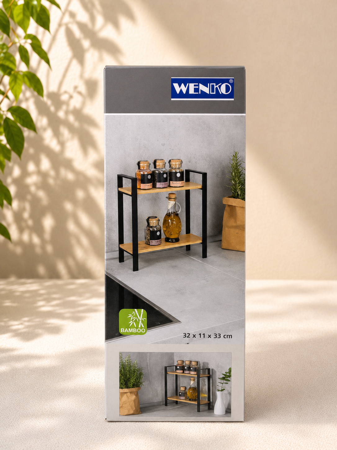 Wenko Gewürzregal 32x11x33cm Holz/schwarz