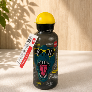 Emsa Teens Tritan Trinkflasche, Fassungsvermögen 0,6 Liter, 100% dicht, Trinkflasche aus Tritan, cleverer Trinkverschluss. Robust, Dino-Design
