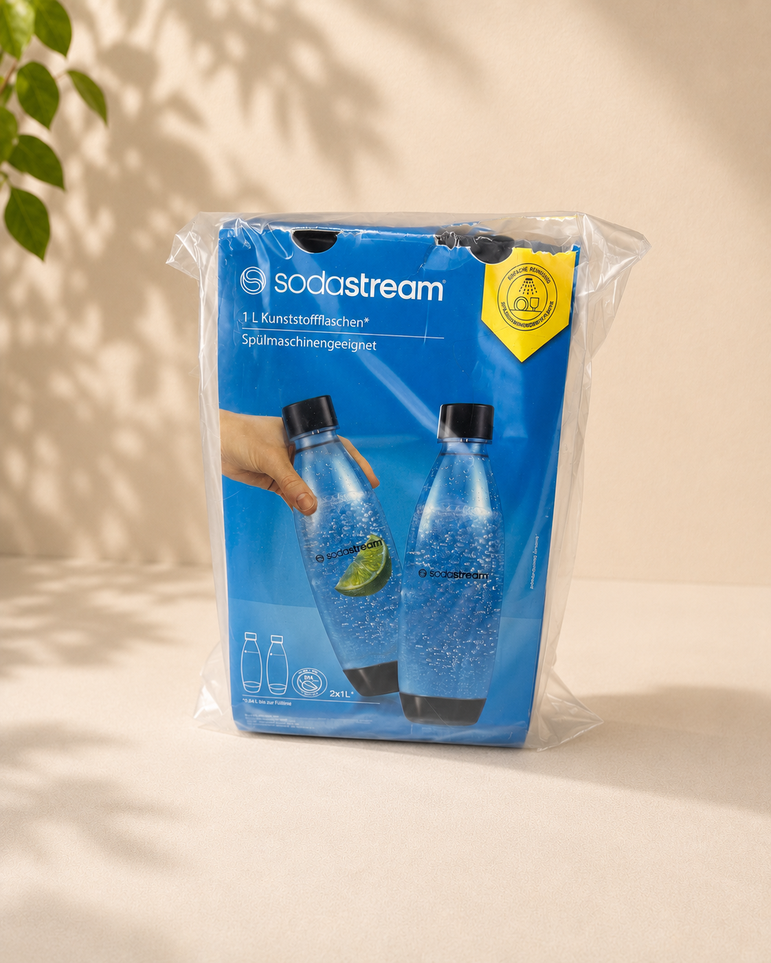SodaStream 0,8L BPA-freie FUSE Kunststoffflasche schwarz | Spülmaschinengeeignet | Kompatibel mit DUO, E-DUO, Terra, uvm. | 2er-Pack