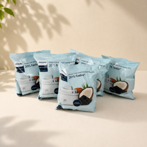 Philips Water Wasserfilter-Kartuschen Geschmack+, 5er-Pack, Brita-kompatibel, reduziert MIKROPLASTIK, CHLOR, KALK, SCHWERMETALLE