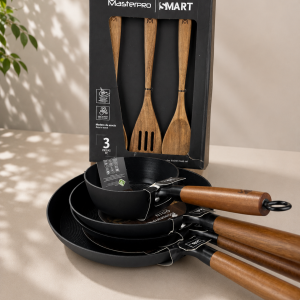 MasterPro Odin Pfannenset 4teilig 28cm, 2x24cm, 16cm + MasterPro Smart Kitchen tool 3-teilig