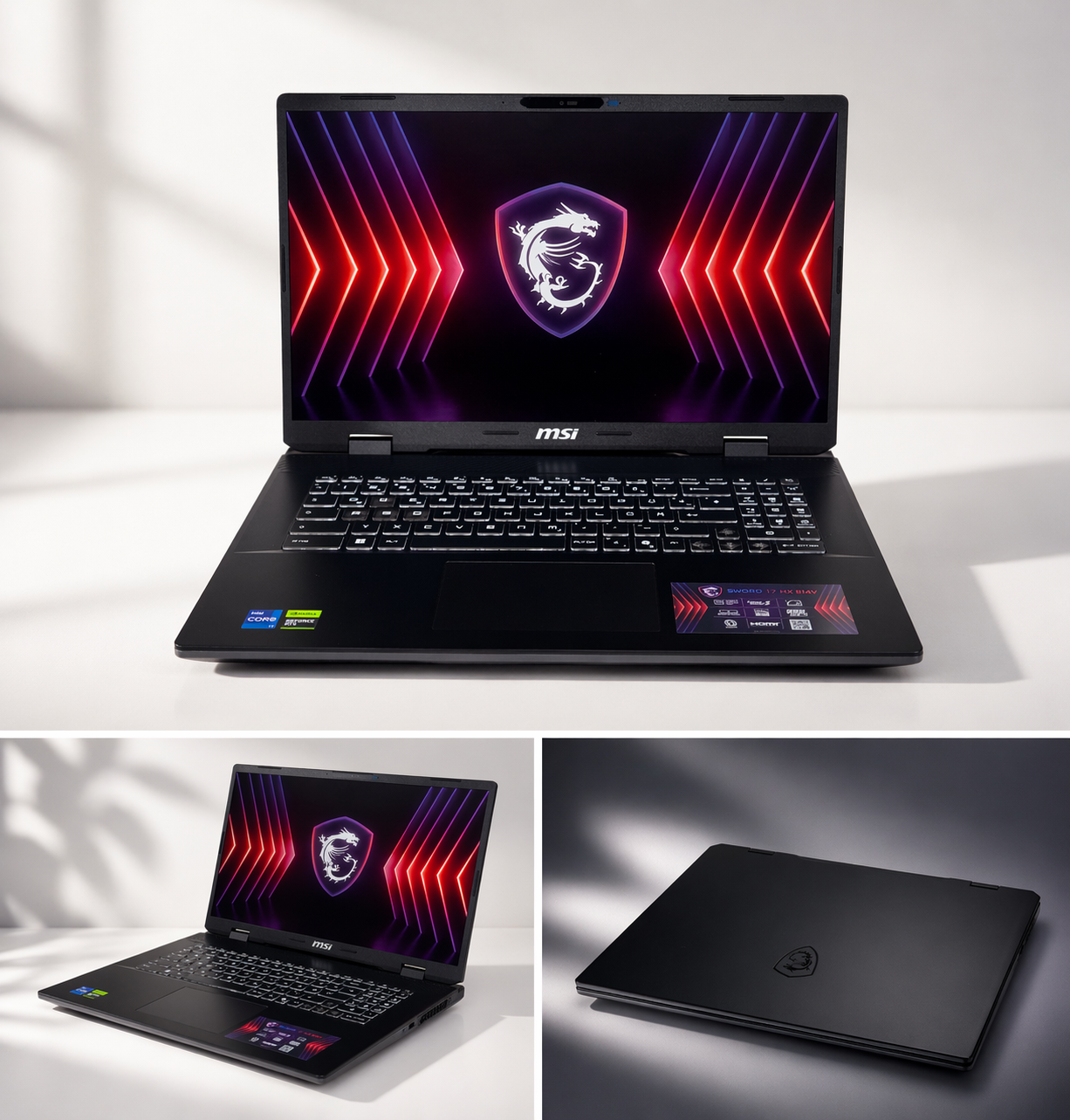 MSI Sword 17 HX, Gaming Laptop, 17,0" FHD+, Intel Core i7 Prozessor 14650HX, 16 GB DDR5-5600 RAM, 1 TB, NVIDIA GeForce RTX 4070, Windows 11 Home
